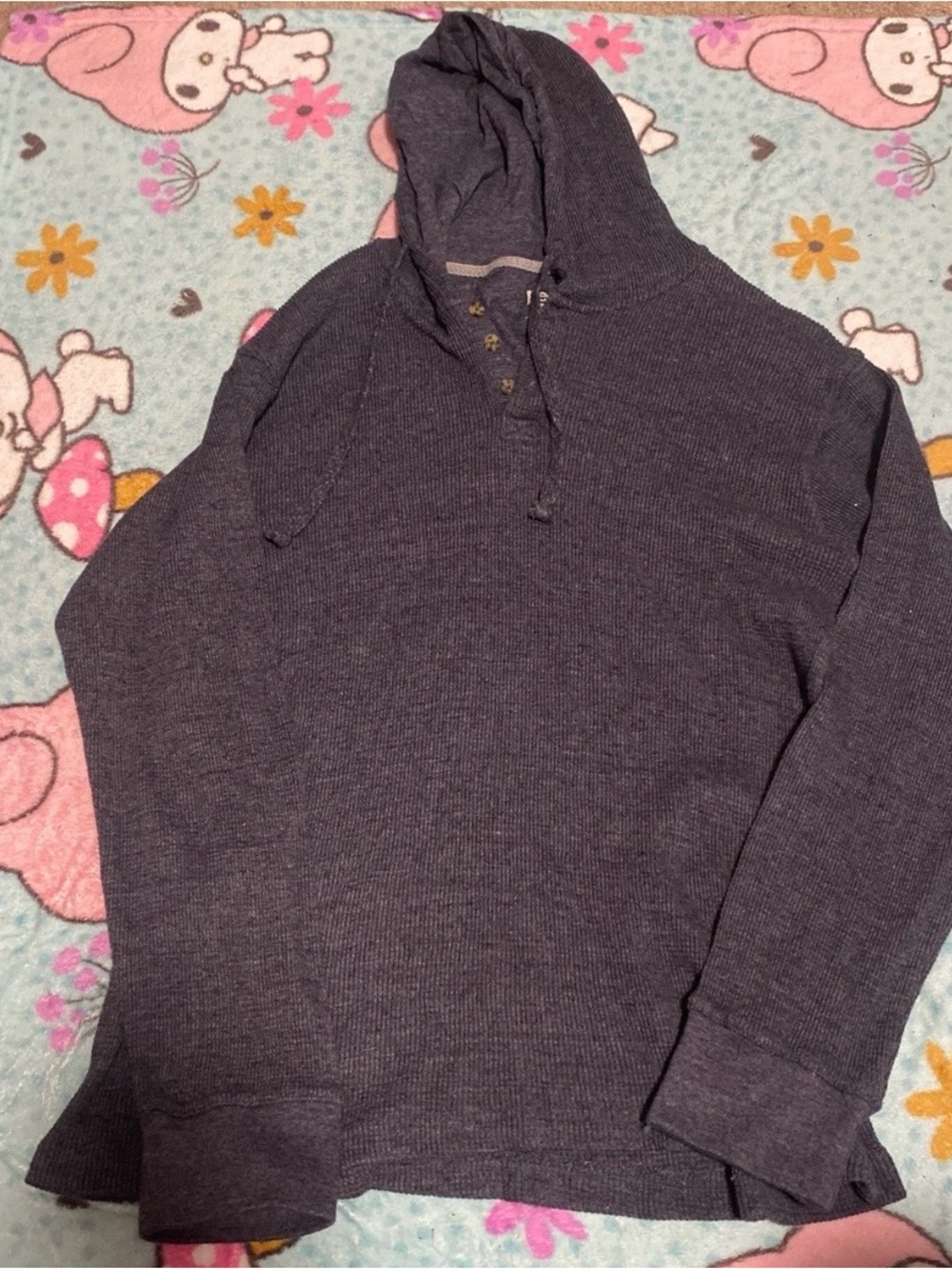 Women's Hooded Waffle-Knit Crewneck Pullover